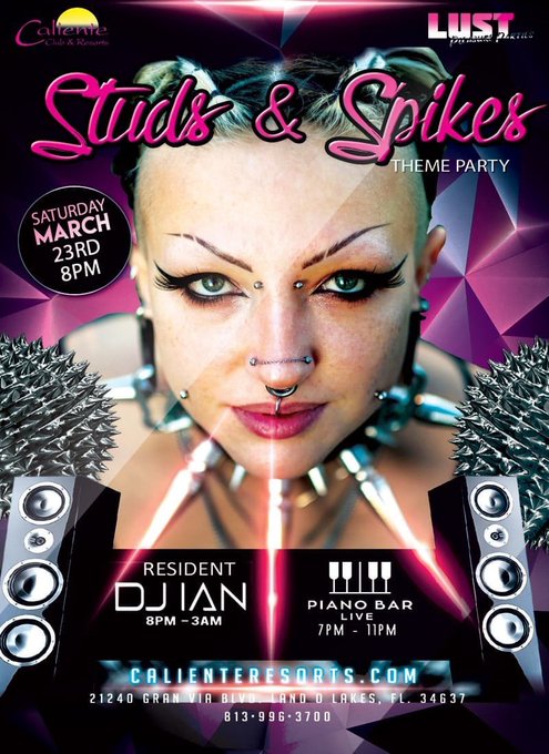 We are hosting at @CalienteClub tomorrow March 23rd for their STUDS & SPIKES theme night! Cum and let